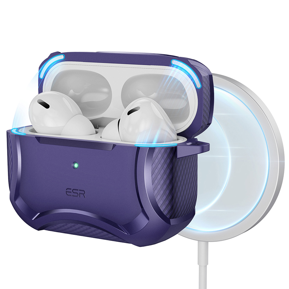 Калъф за Apple AirPods Pro 1/2 - ESR Cyber Armor Tough HaloLock - Лилав